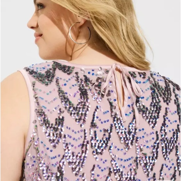 Torrid Sequin Shell Crop Top 3X New With Tag - Picture 4 of 5